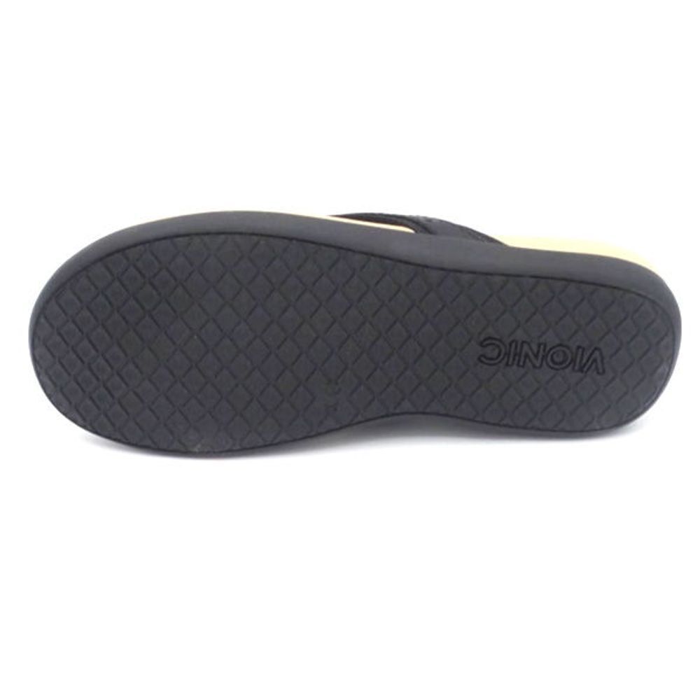 Vionic Leather Thong Sandals Tide Sally Black - Medium - Picture 4 of 5